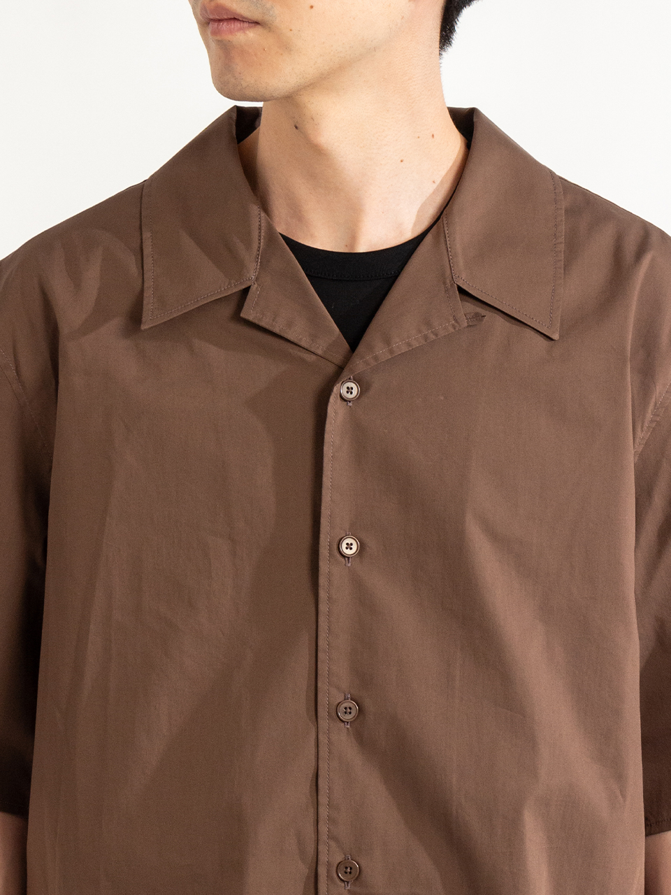 【新品】AMOMENT Open Collar Half Shirts サイズM OPEN COLLAR HALF SHIRTS-オープンカラーハーフシャツ-AMOMENTO