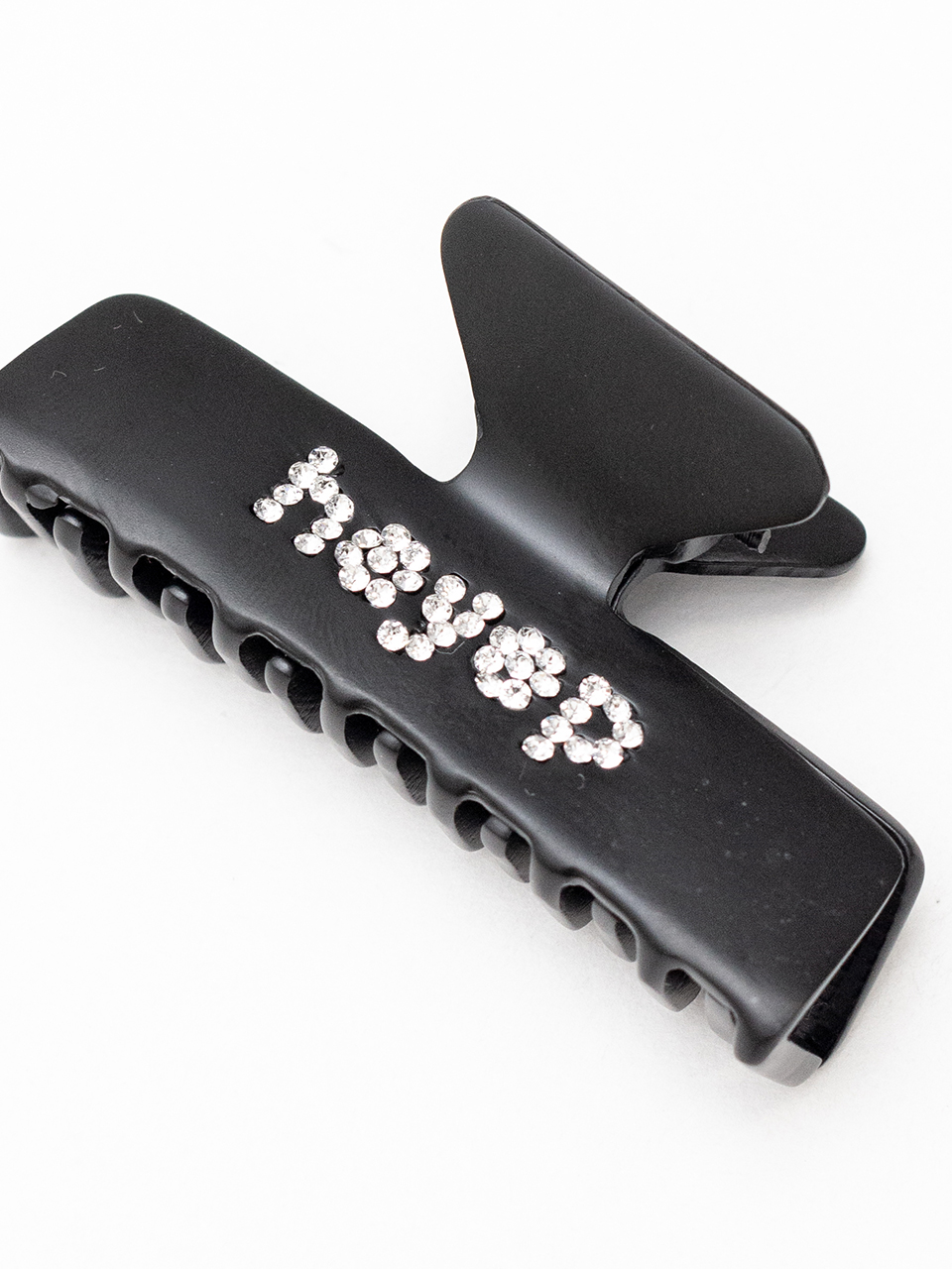 Logo Rhinestone Square Hair Clips 2piece Set-ロゴライン