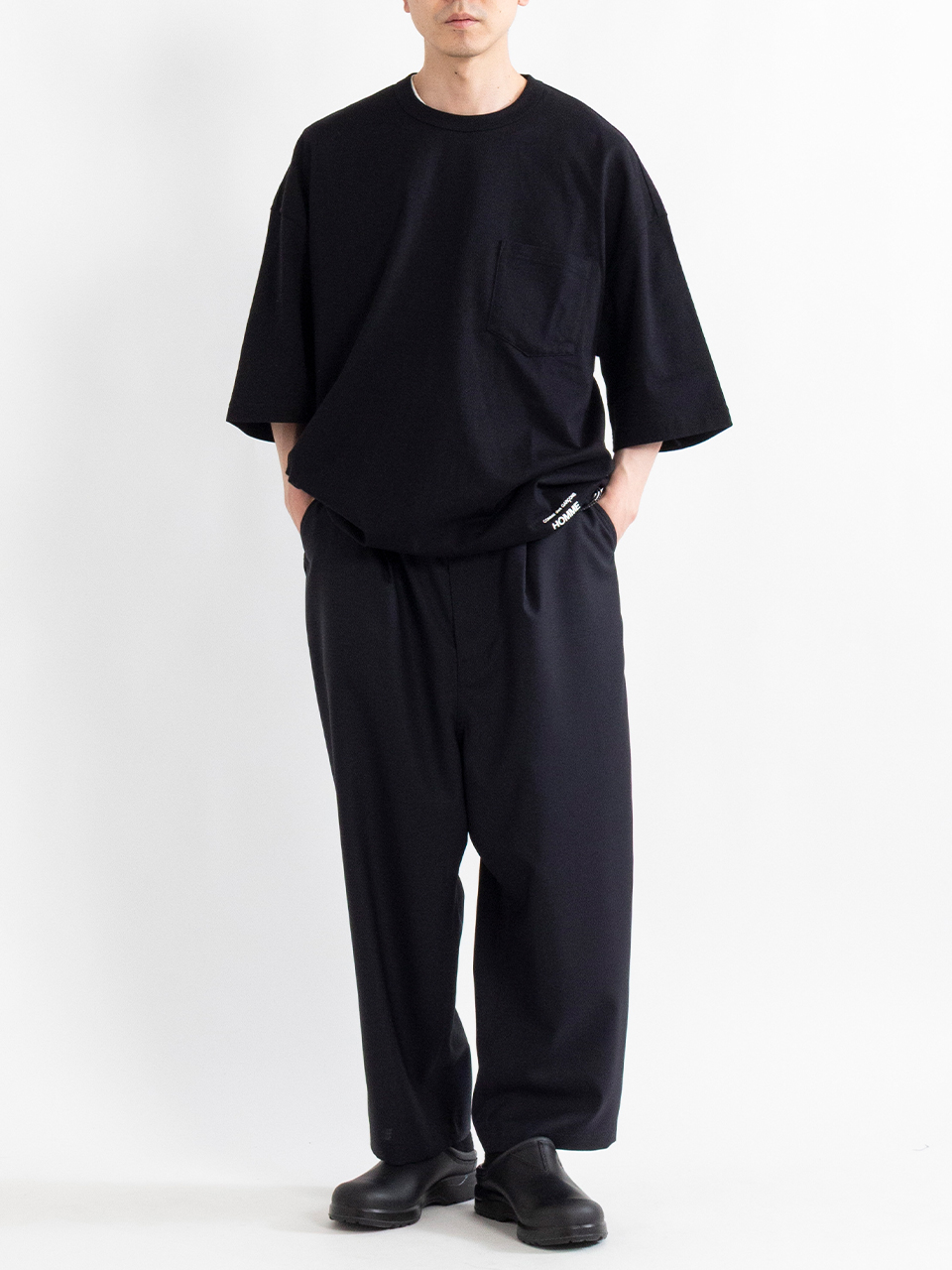 Cotton jersey product printed drawcord T-shirt-コットン