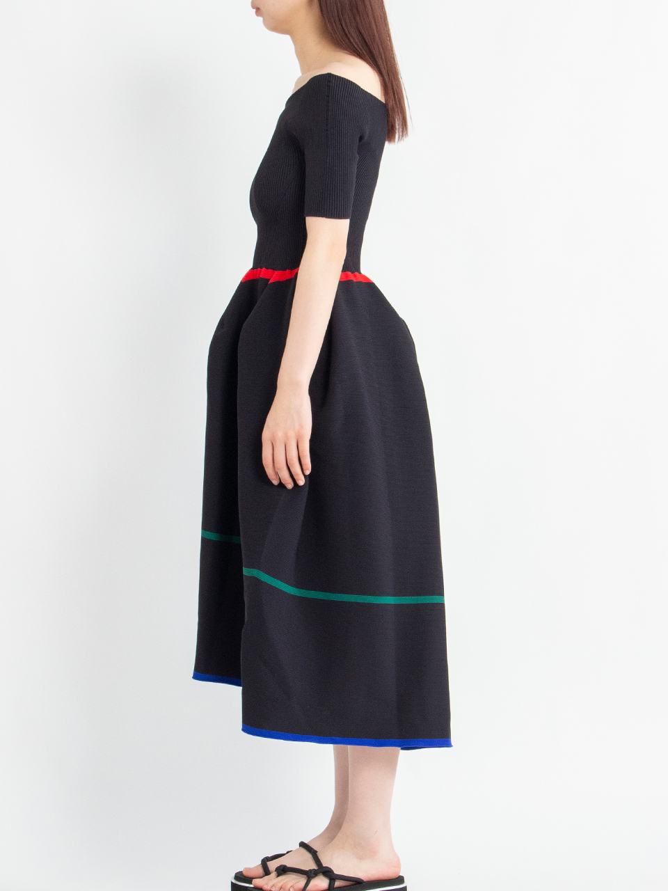 POTTERY HS OFF SHOULDER SHORT SLEEVE DRESS-ポタリーHSオフ