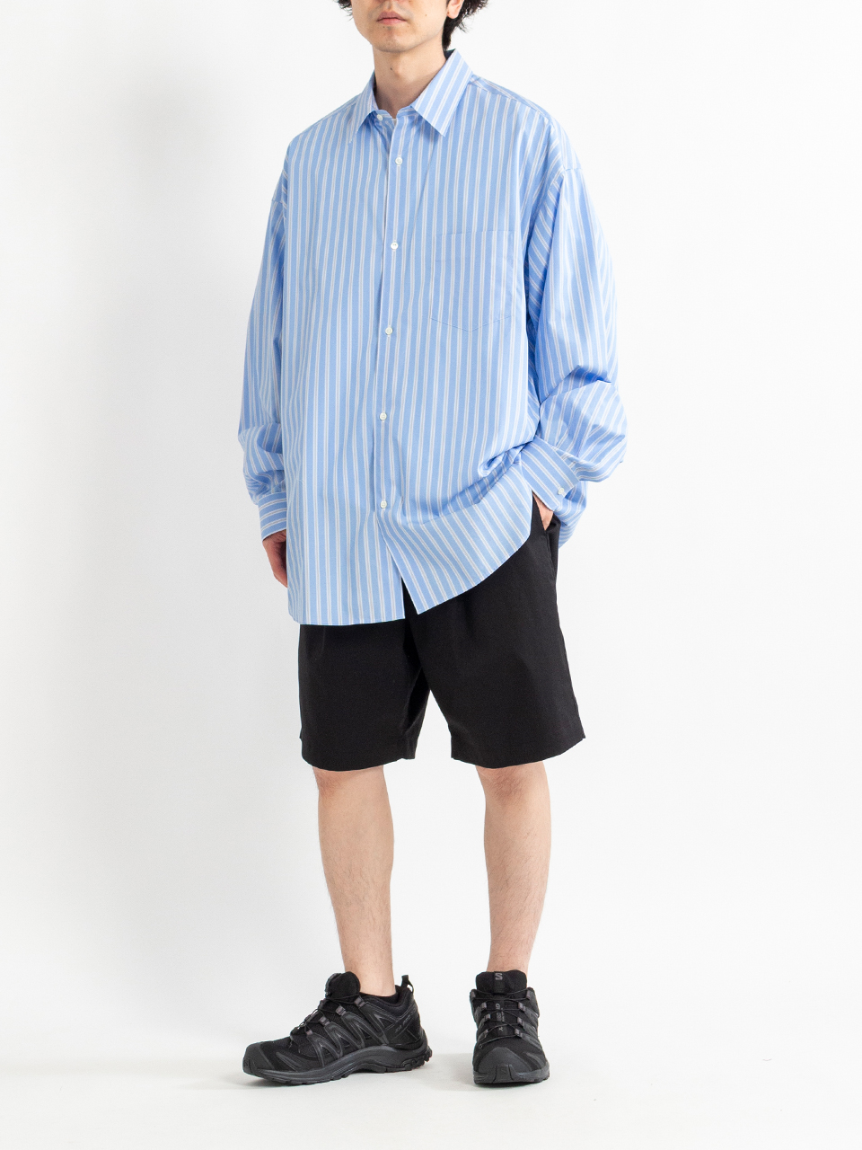 lacquer&C. レギュラーカラーシャツ size15H-39 日本製 とろみストレッチセミワイドレギュラーカラー長袖シャツ（シャツ