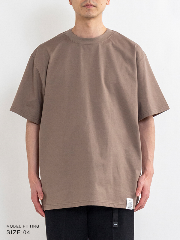 HYKE　CREW NECK SHORT-SLV SWE WIDE RIBBED SHORT－SLV SWEATER