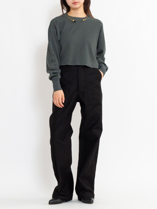 HYKE ハイク コットンサーマルカットソー  ブラック 1 ITG2Z74PEJT6 HYKE(ハイク)】 THERMAL SHIRT/BIG FIT｜PARIGOT ONLINE（パリゴ