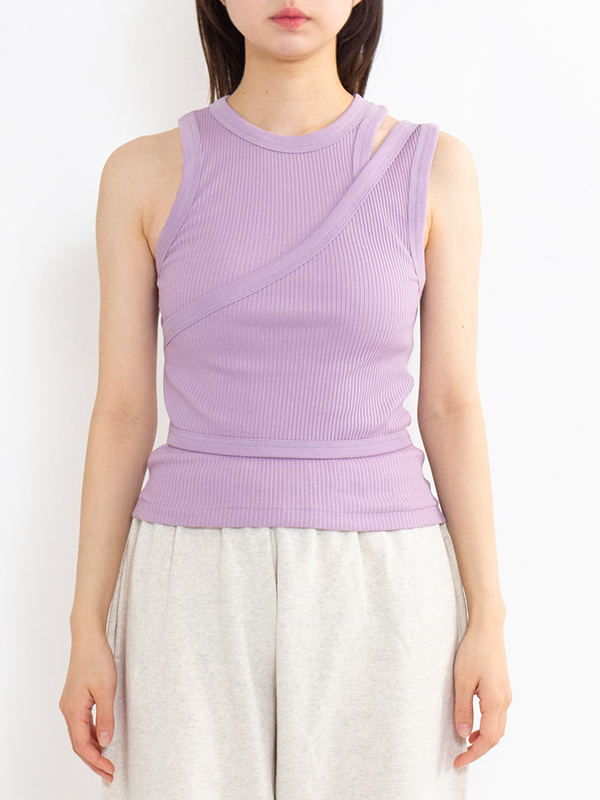DOUBLE SHOULDER TANK TOP-ダブルショルダータンクトップ-HYKE