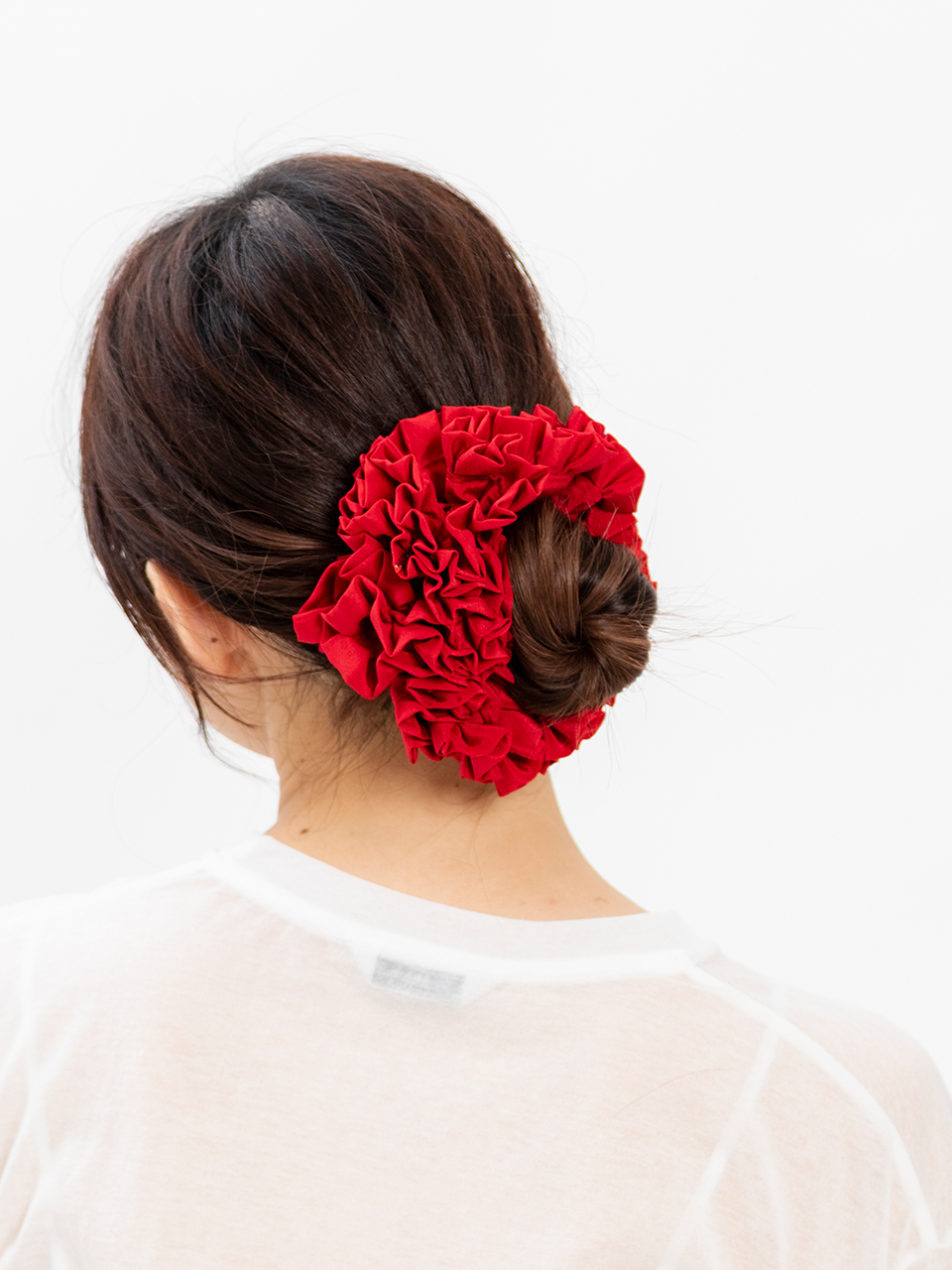 Ruffled Silk Scrunchie-ラッフルシルクシュシュ-heyep