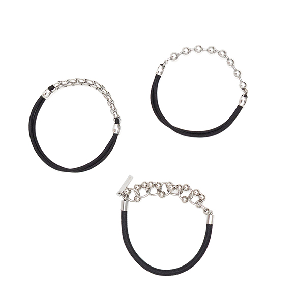 Ball chain ＆ metal hair ties 3-piece set-ボールチェーン