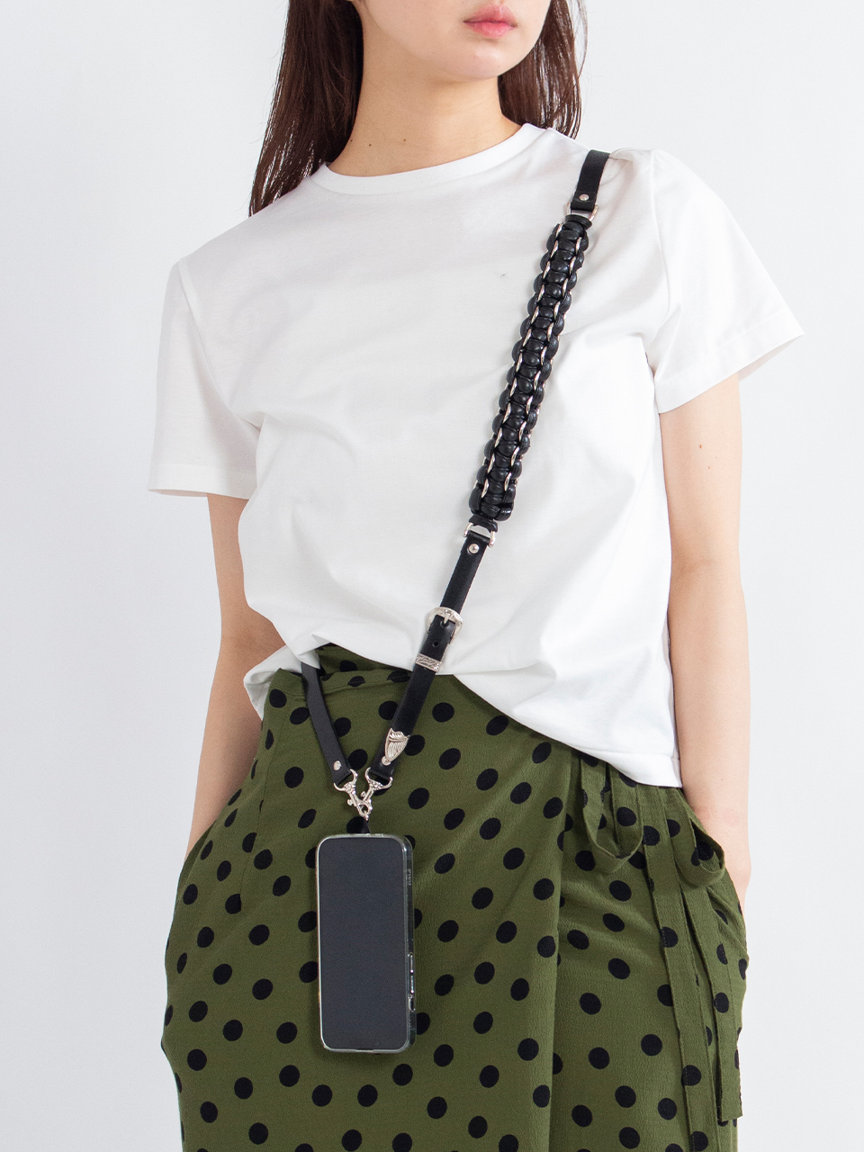 Leather braid phone strap-レザーブライドフォンストラップ-TOGA TOO