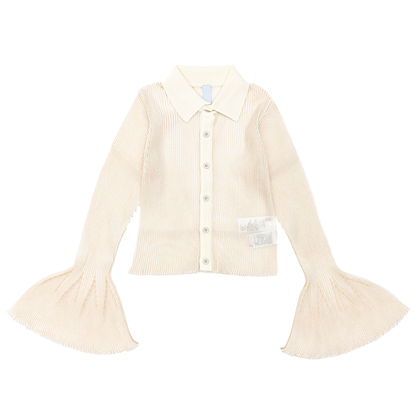 cfcl シャツカーディガン　White ３ HYPHA LUCENT GLITTER-SHIRT CARDIGAN-ハイファルセント