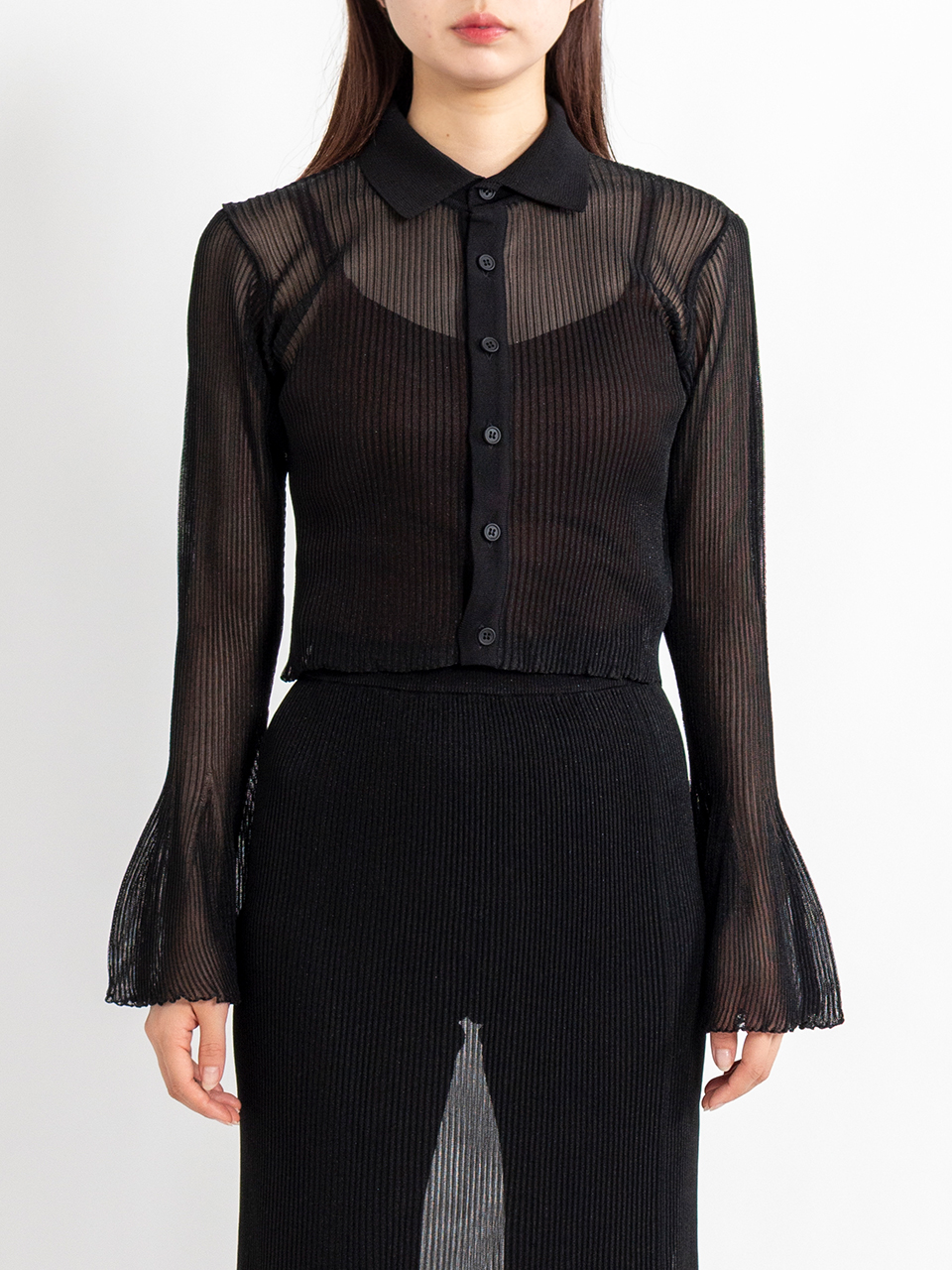 トップス CFCL HYPHA LUCENT GLITTER SHIRT CARDIGAN HYPHA LUCENT GLITTER SHIRT CARDIGAN