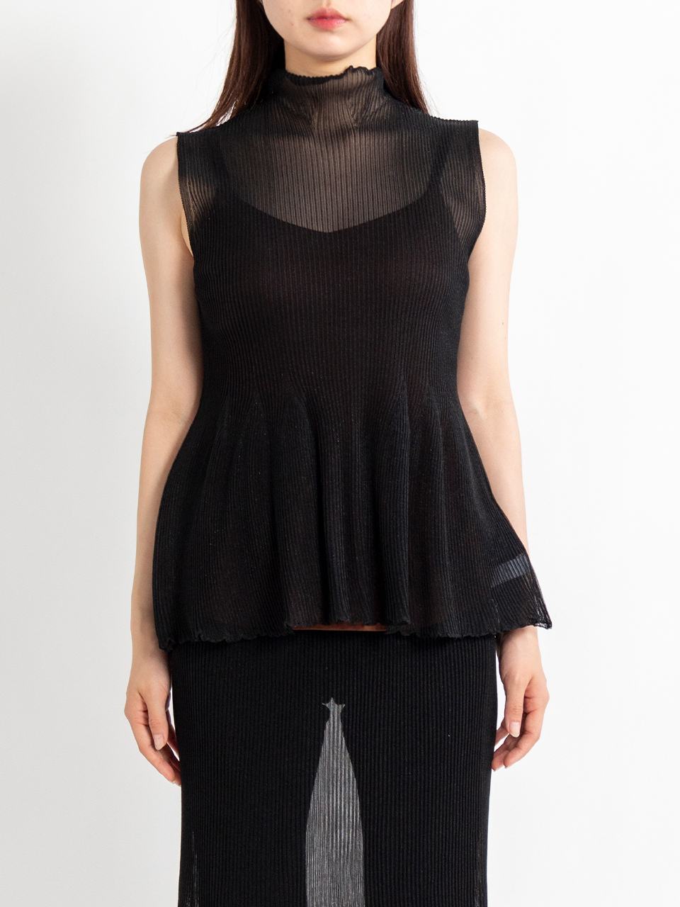 HYPHA LUCENT GLITTER SLEEVELESS TOP-ハイファルセント