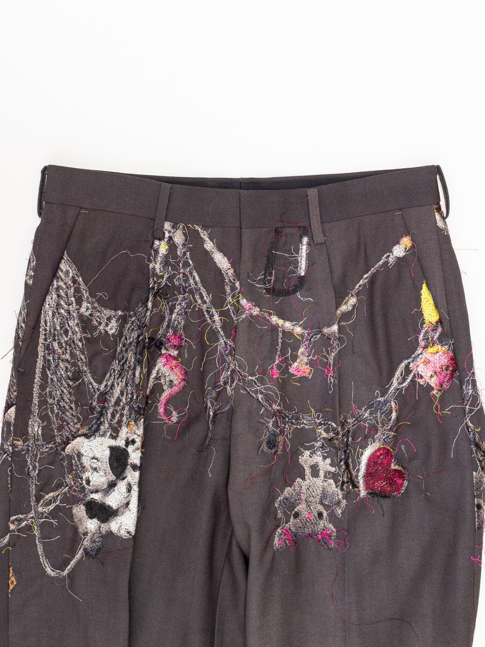 EMBROIDERED CHAIN TAILORED TROUSERS-エンブロイダードチェーン