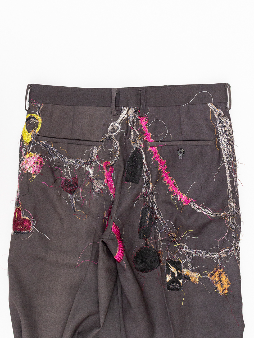 パンツ EMBROIDERED CHAIN TAILORED TROUSERS EMBROIDERED CHAIN TAILORED TROUSERS-エンブロイダードチェーン