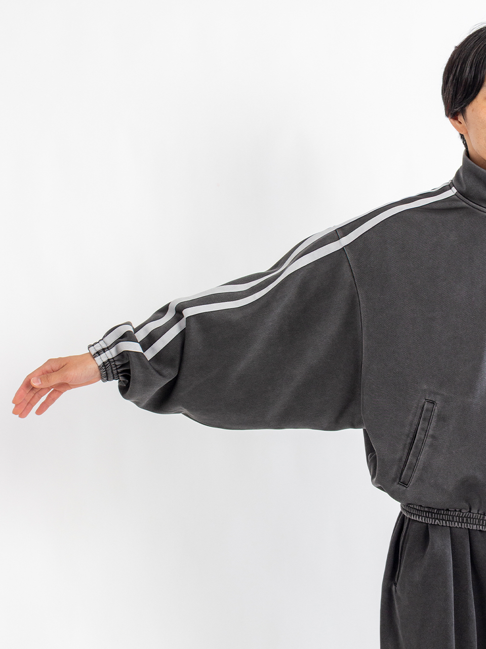 FADED BLACK TRACK JACKET-フェイデッドブラックトラックジャケット