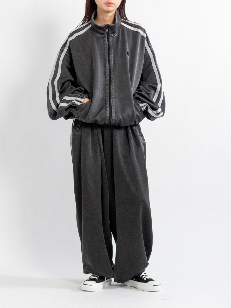 FADED BLACK TRACK JACKET-フェイデッドブラックトラック