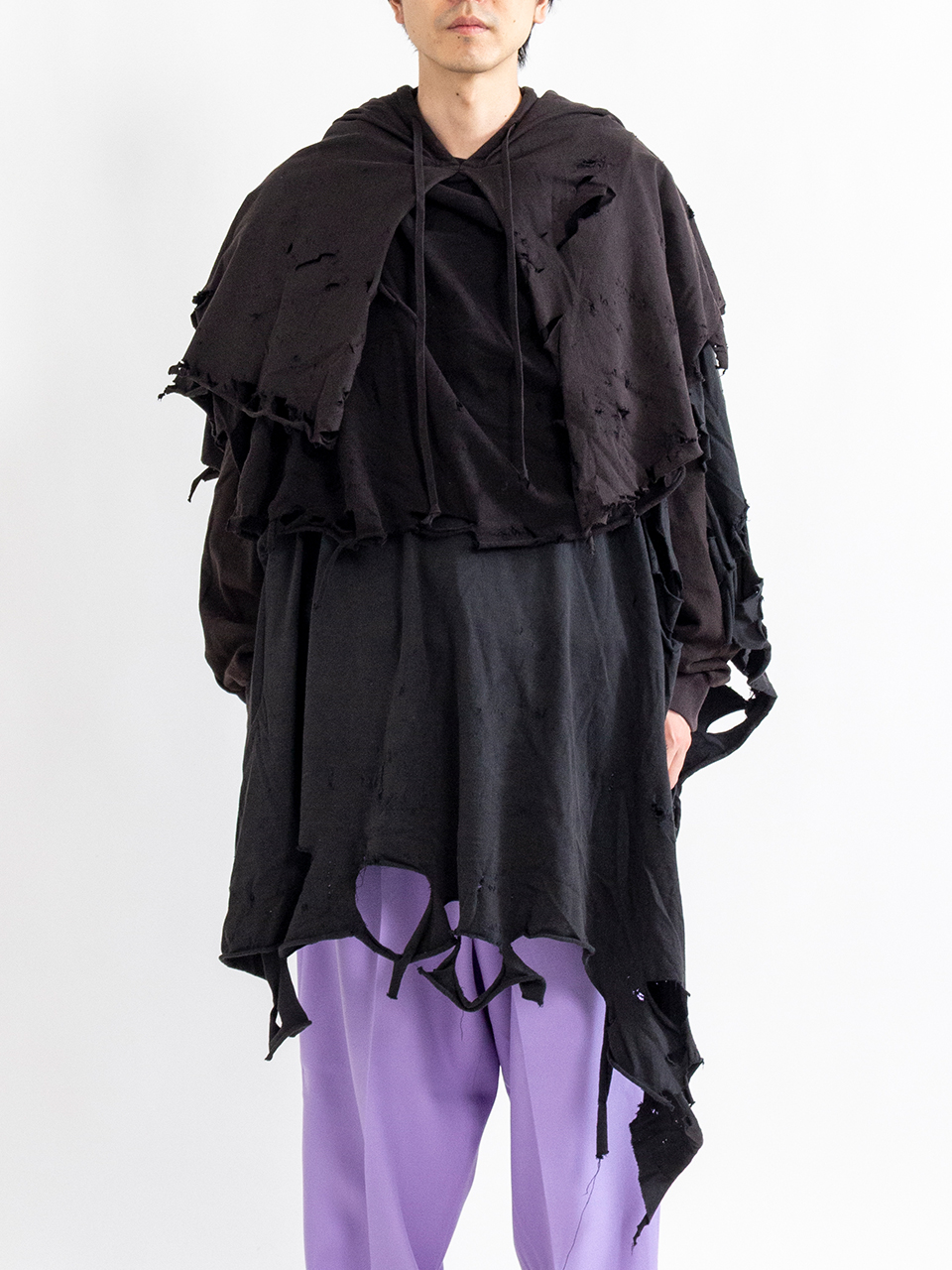 トップス doublet 25aw phantom frayed hoodie doublet 25AW,】 PHANTOM FRAYED HOODIE & PHANTOM FRAYED