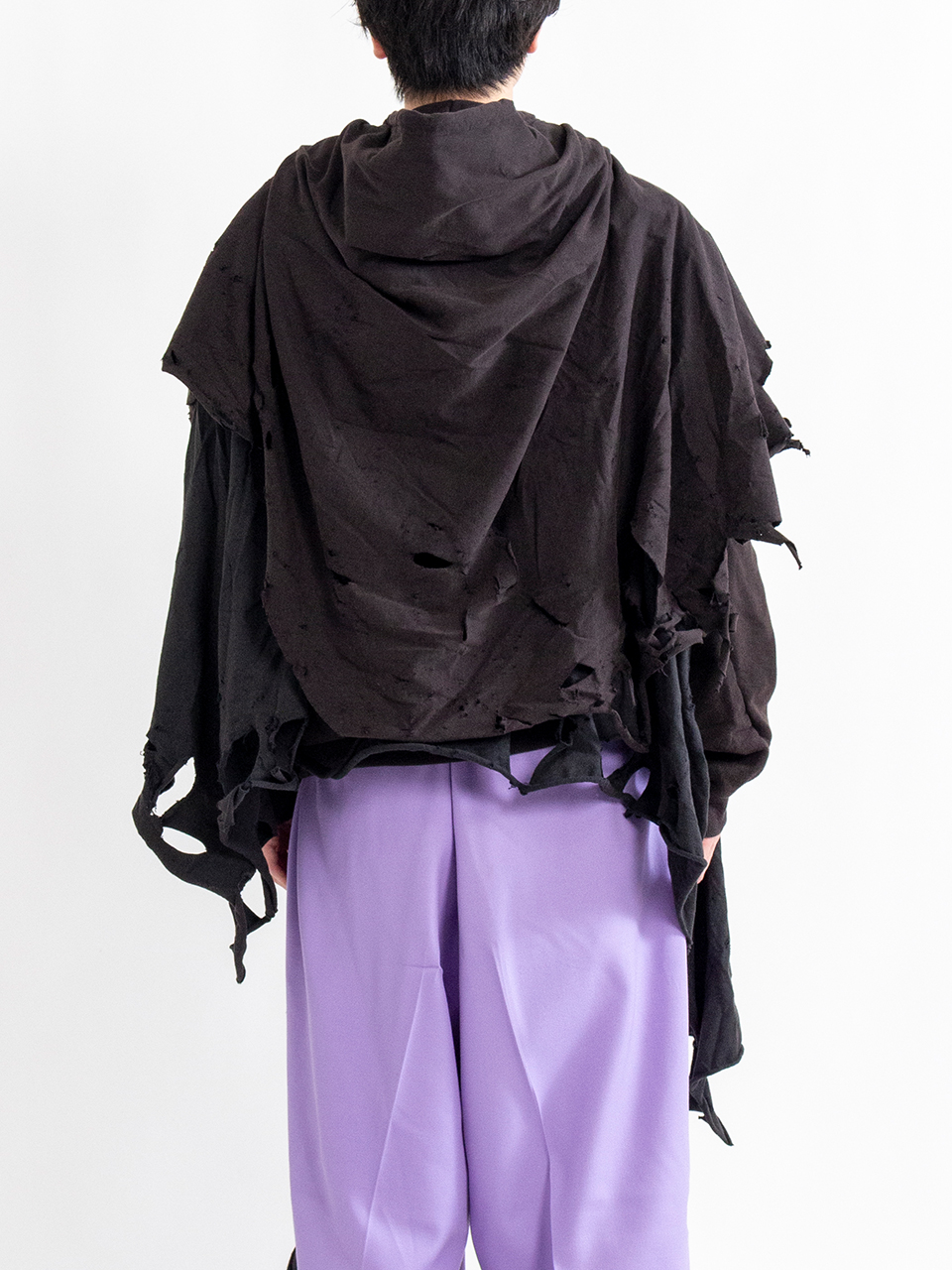 トップス doublet 25aw phantom frayed hoodie PHANTOM FRAYED HOODIE-ファントムフレイドフーディー-doublet