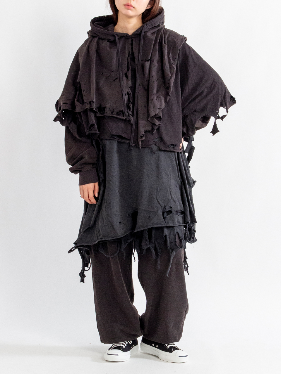 関税込【doublet】PHANTOM FRAYED HOODIE PHANTOM FRAYED HOODIE-ファントムフレイドフーディー-doublet