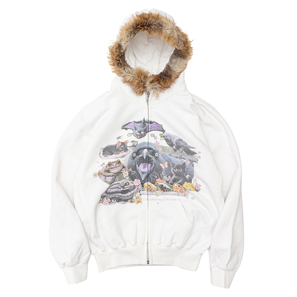 FURRY COLLAR ZIP-UP HOODIE-ファーリーカラージップアップ