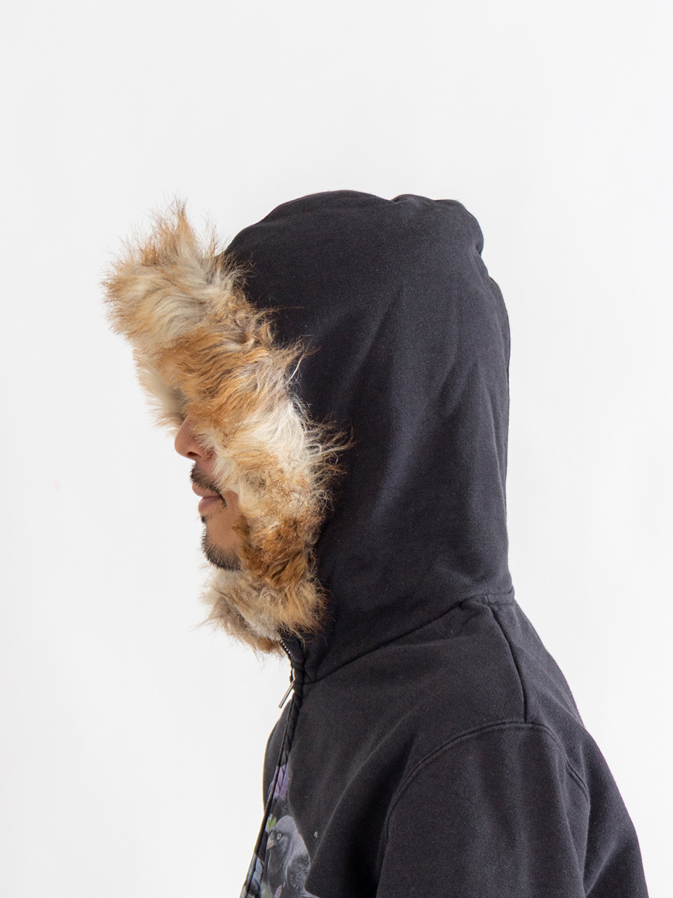 FURRY COLLAR ZIP-UP HOODIE-ファーリーカラージップアップフーディー