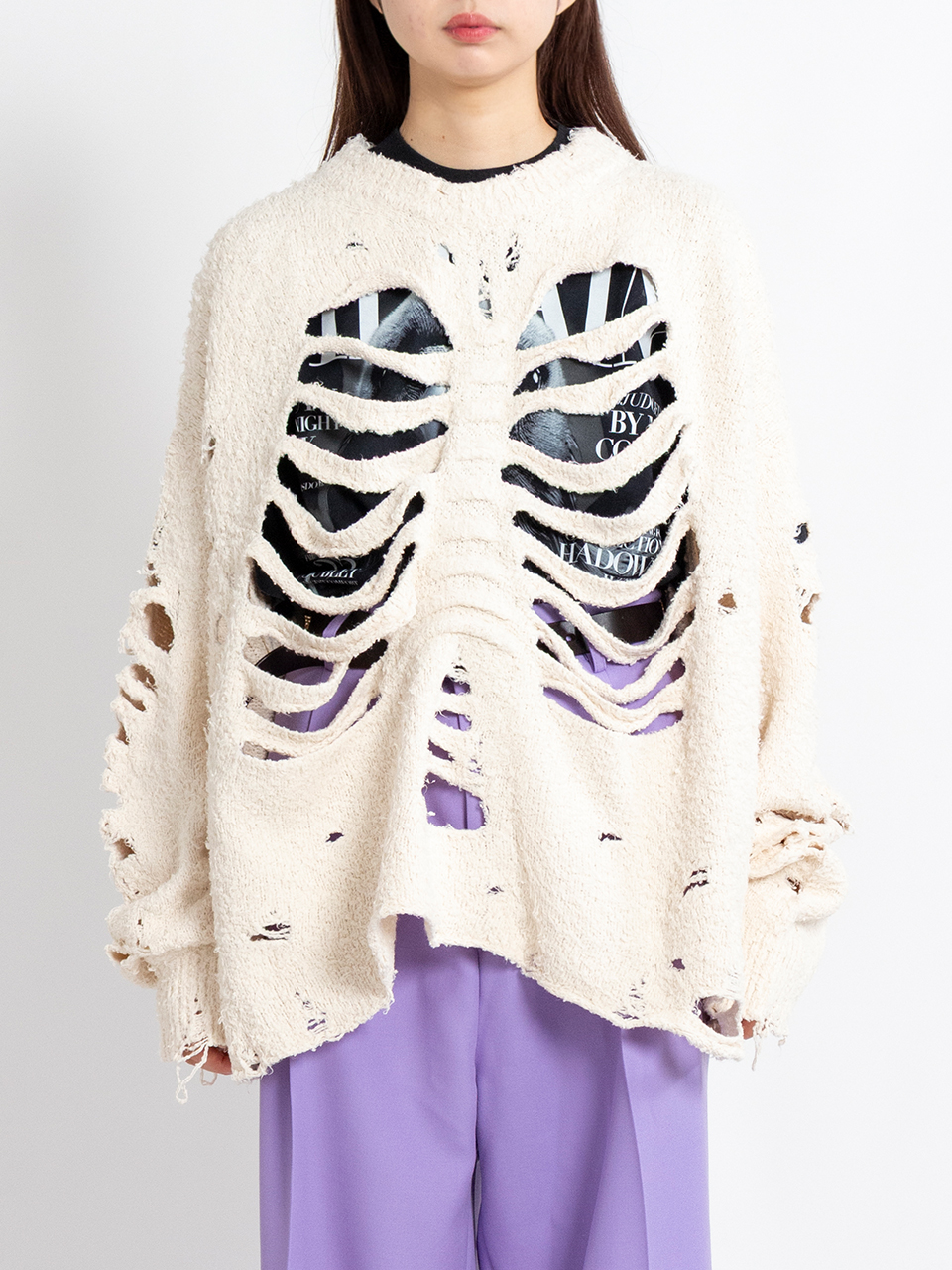 RIBCAGE KNIT PULLOVER-リブケージニットプルオーバー-doublet