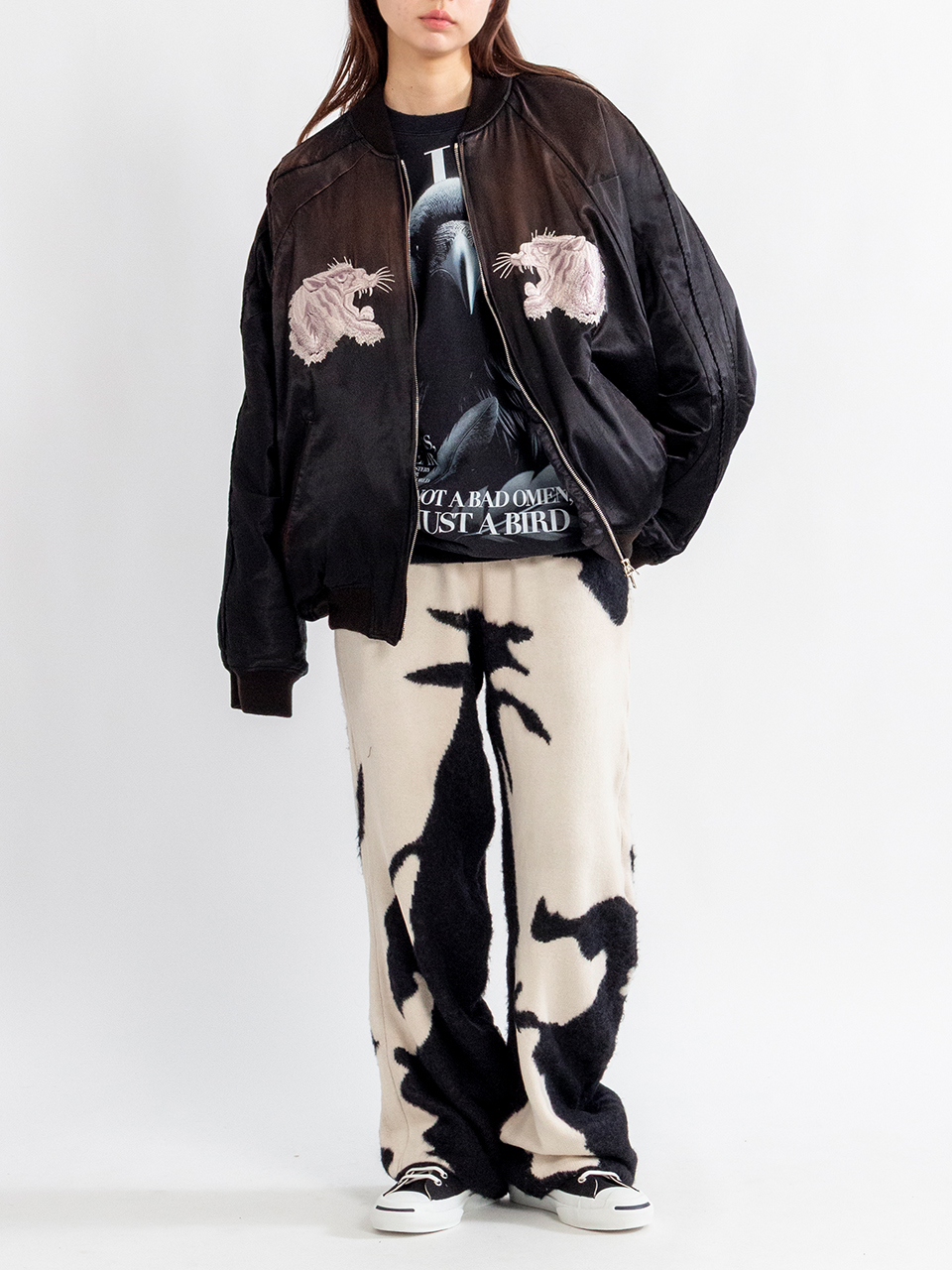 GRAFFITI JACQUARD KNIT PANTS-グラフィティジャガードニット