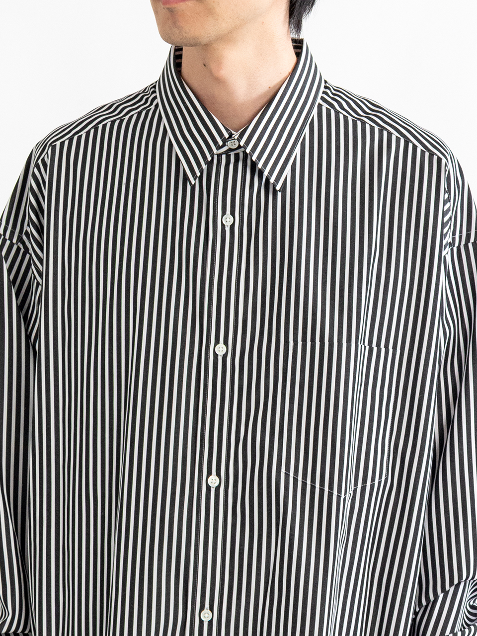 クラブ level_1576 High Count Regular Collar Round Cut Oversized Shirt-ハイ