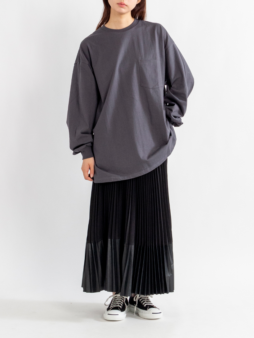 ALOUND / OVERSIZED POCKET TEE グレーボーダー　L ALOUND OVERSIZED POCKET TEE グレーボーダー L
