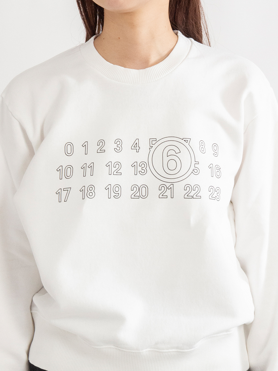Logo print sweatshirt-ロゴプリントスウェットシャツ-MM6