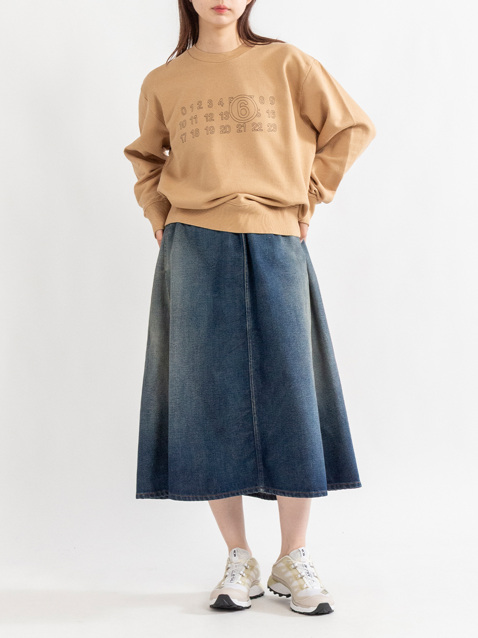 Logo print sweatshirt-ロゴプリントスウェットシャツ-MM6