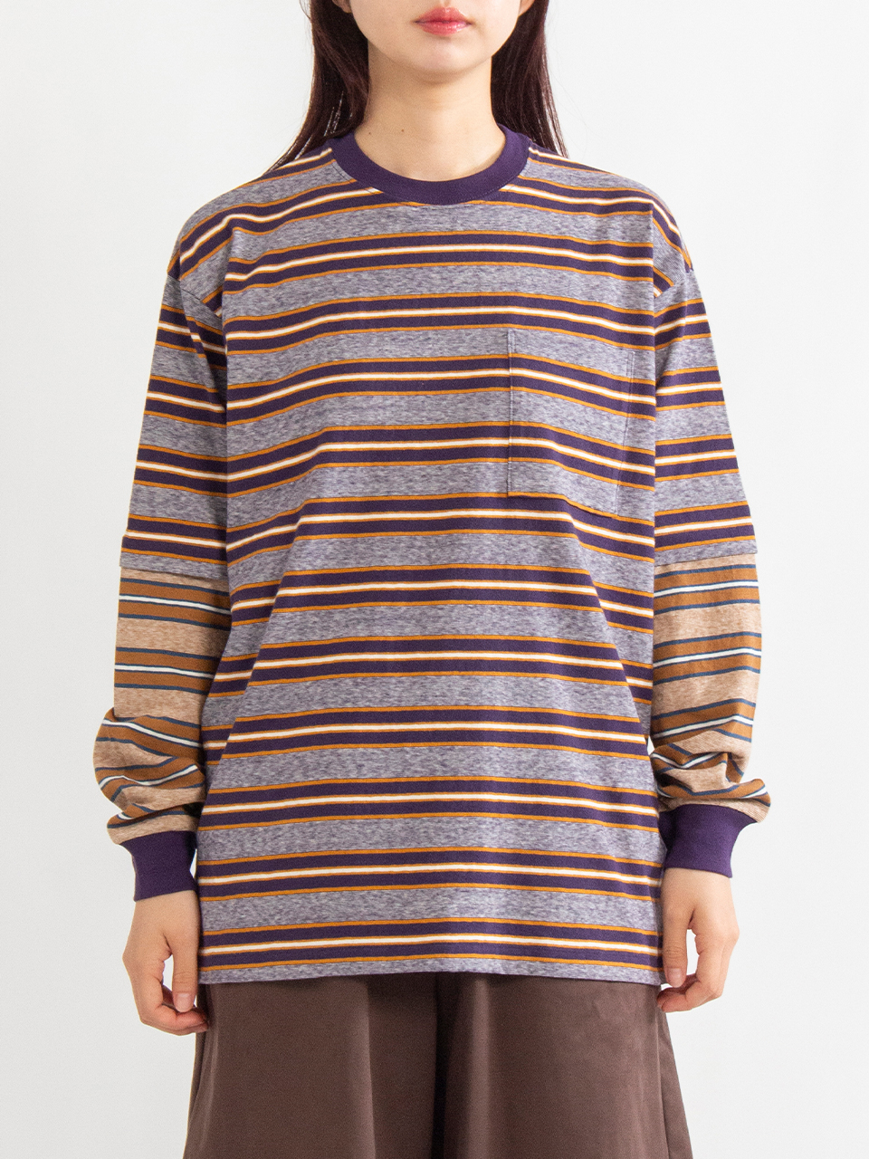 PHEENY Multi border layered l/s ボーダー ロンT Multi border layered l/s-マルチボーダーレイヤードロング