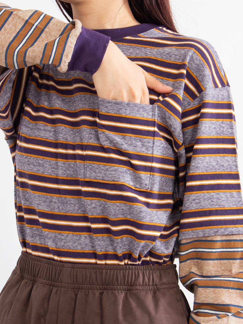 Multi border layered l/s-マルチボーダーレイヤードロング