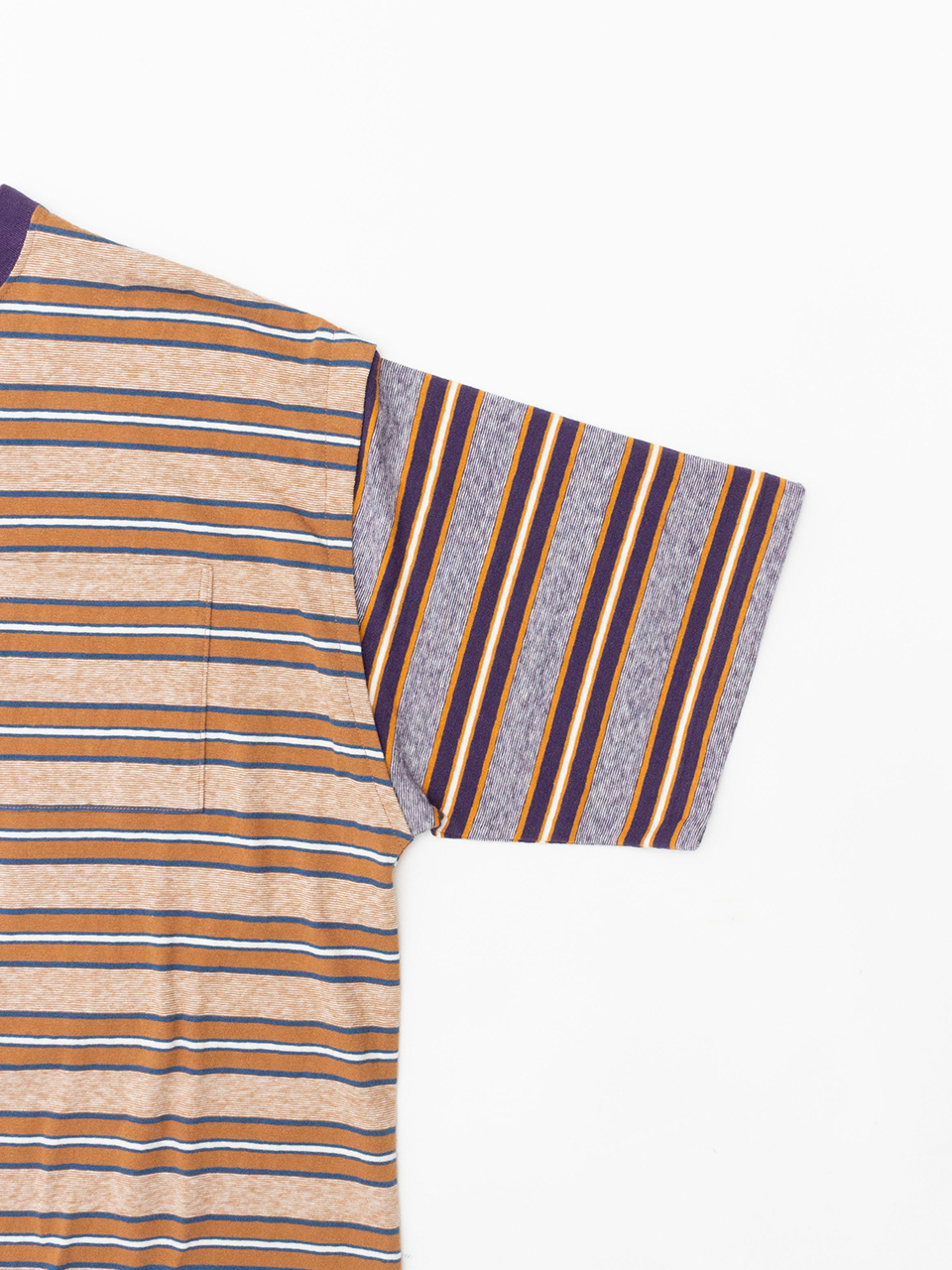 Multi border layered s/s-マルチボーダーレイヤードショート