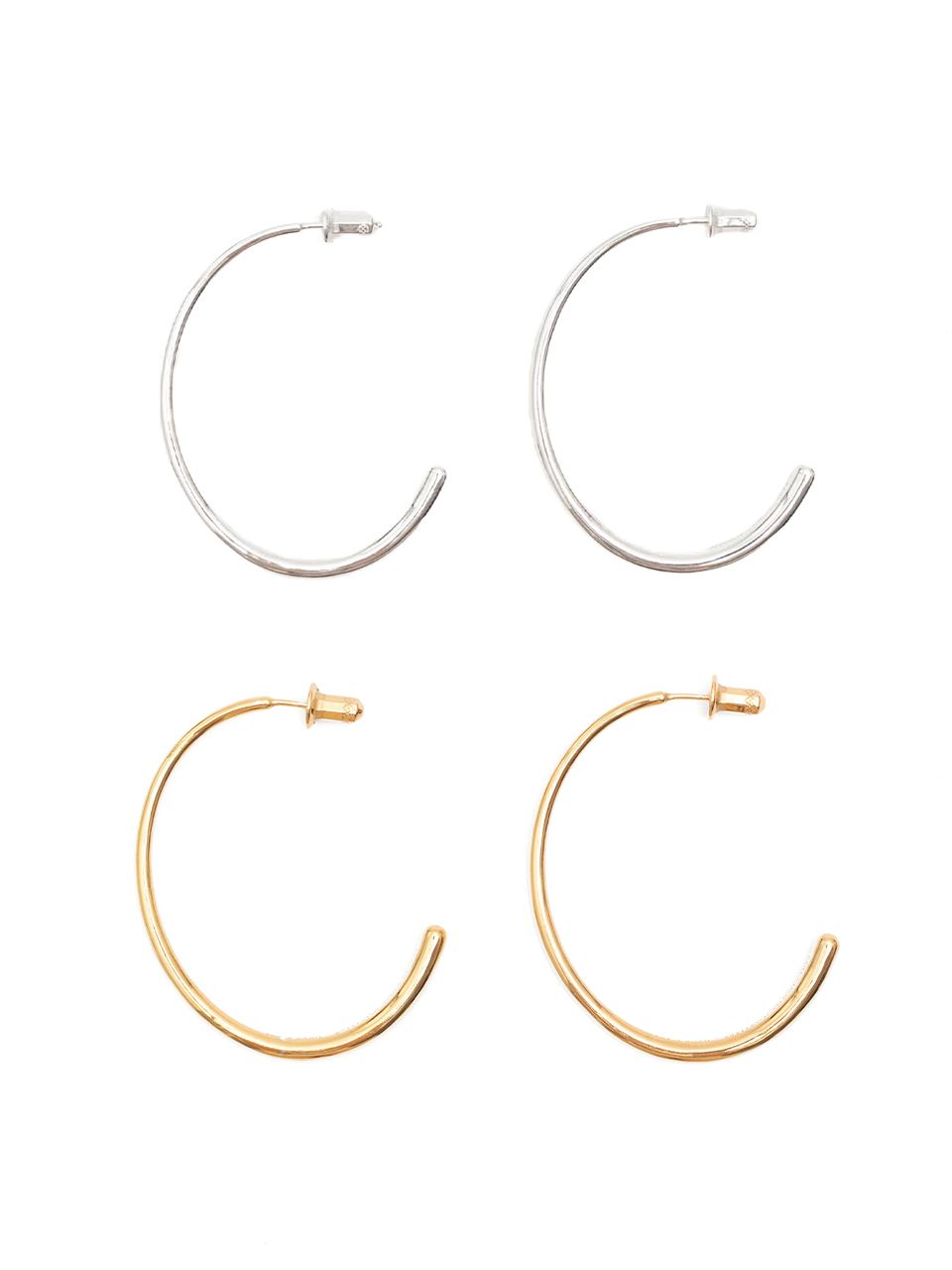 注目■HYKE■大人気 フラットラウンドピアス ゴールド 国内発送 HYKE - 【即発送】 新品 ピアス ゴールド フープの通販 by コン