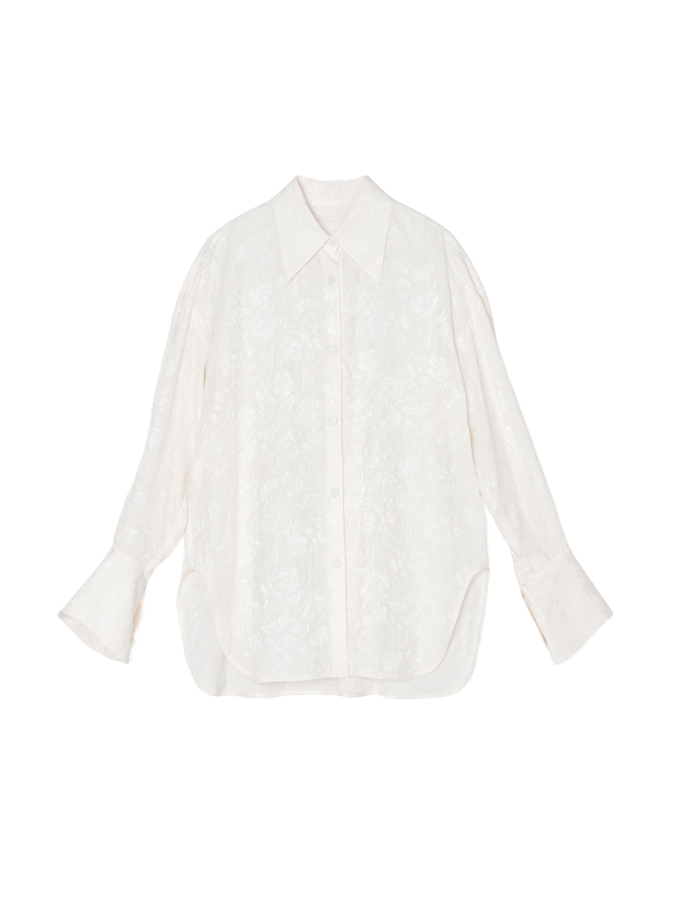 Mame Kurogouchi  ブラウス　ジャガード　花柄 Floral Jacquard Shirt-フローラルジャカードシャツ-Mame