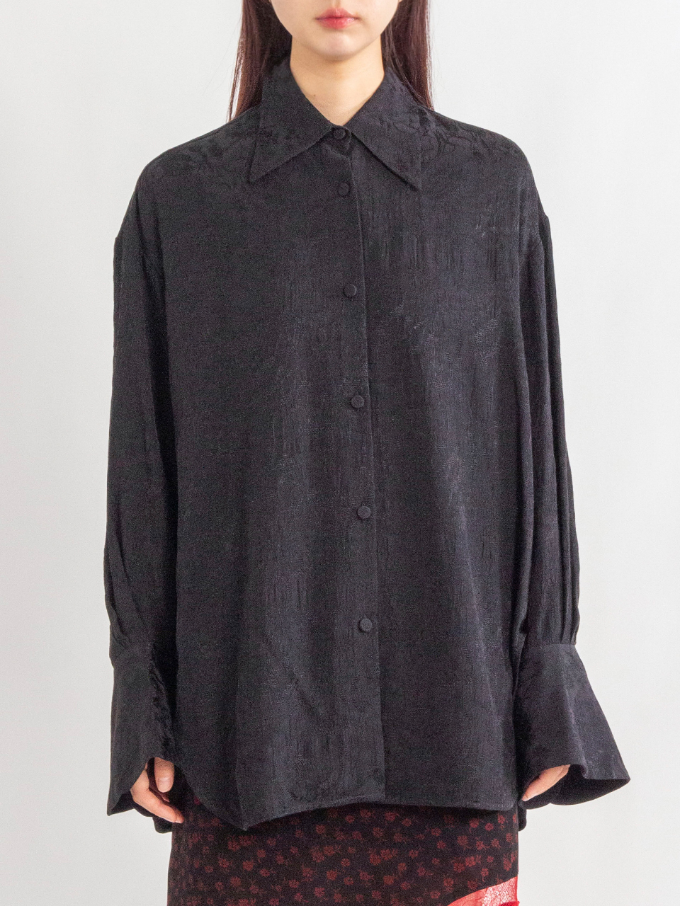 Floral Jacquard Shirt-フローラルジャカードシャツ-Mame