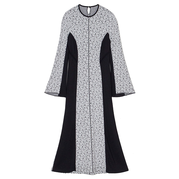 Floral Jacquard Fraise Stitch Dress-フローラルジャカード