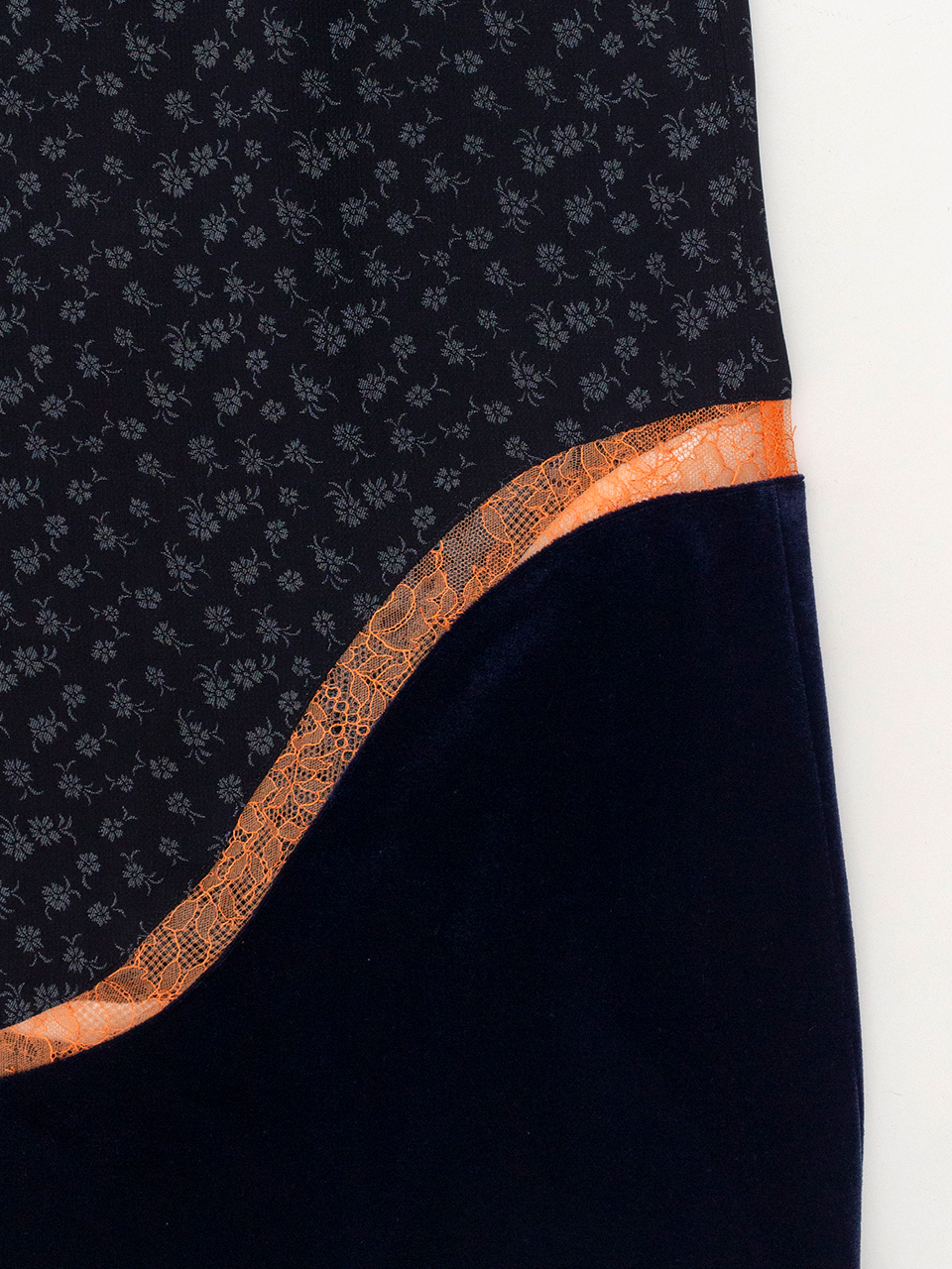 Cupro Triacetate Floral Jacquard Skirt-キュプラトリアセテート