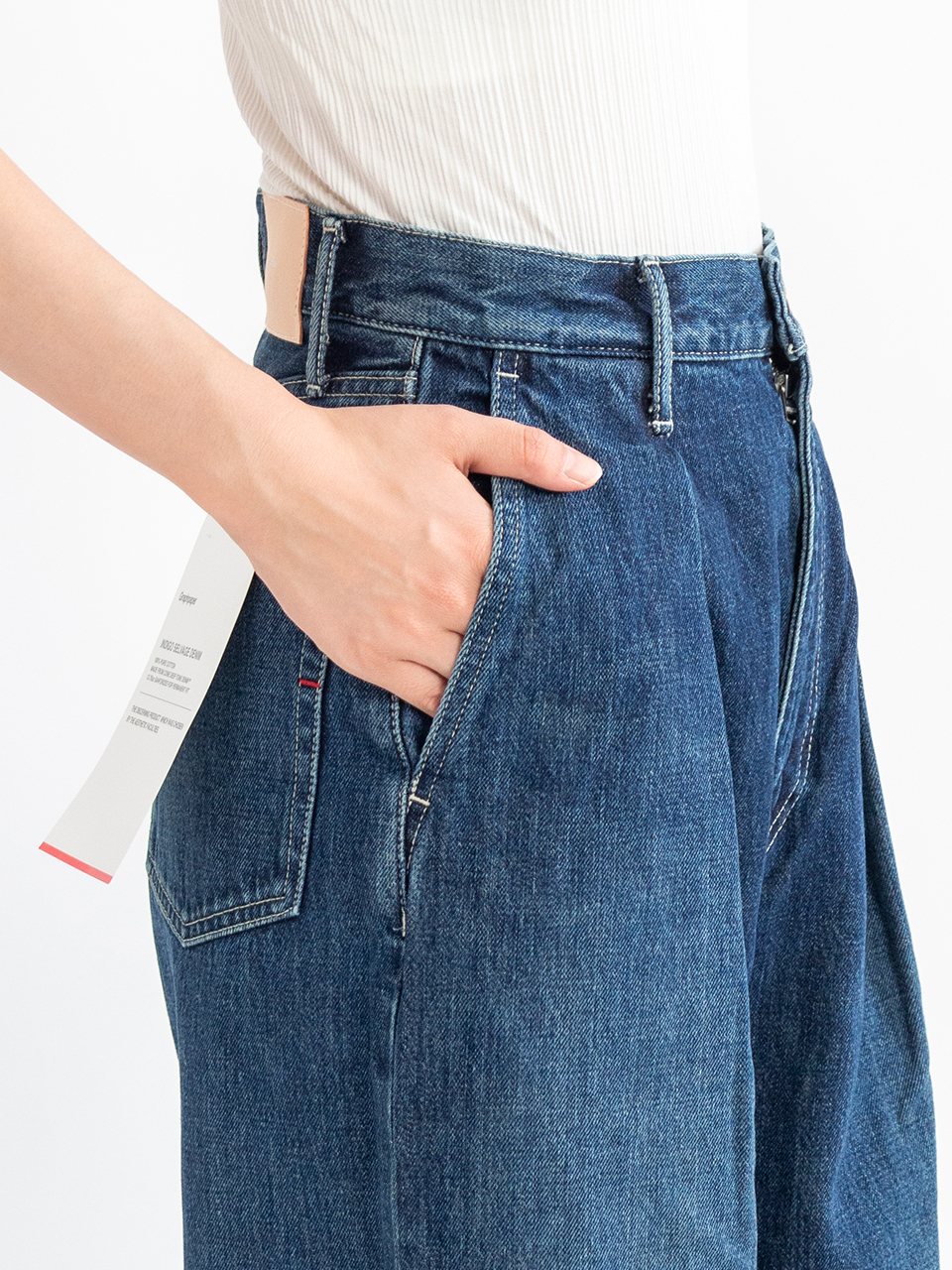 Selvage Denim Two Tuck Wide Pants-セルビッジデニムツータック