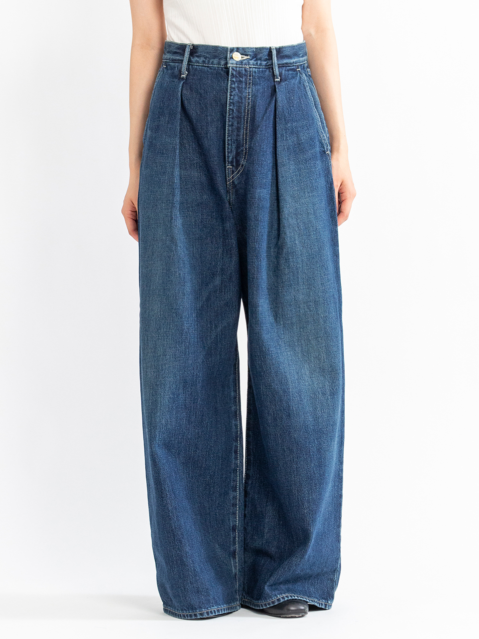 ツーページ Selvage Denim Two Tuck Wide Pants-セルビッジデニムツータック