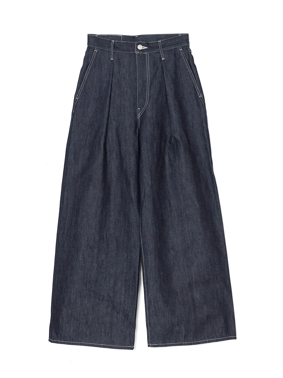 Selvage Denim Two Tuck Wide Pants-セルビッジデニムツータック