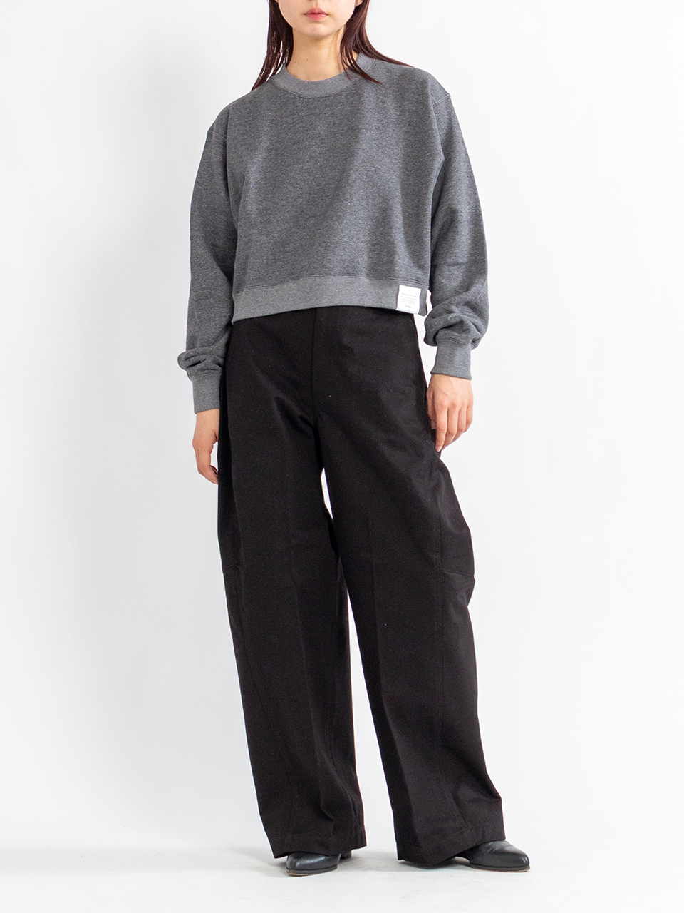 CROPPED SWEAT SHIRT-クロップドスウェットシャツ-HYKE（ハイク