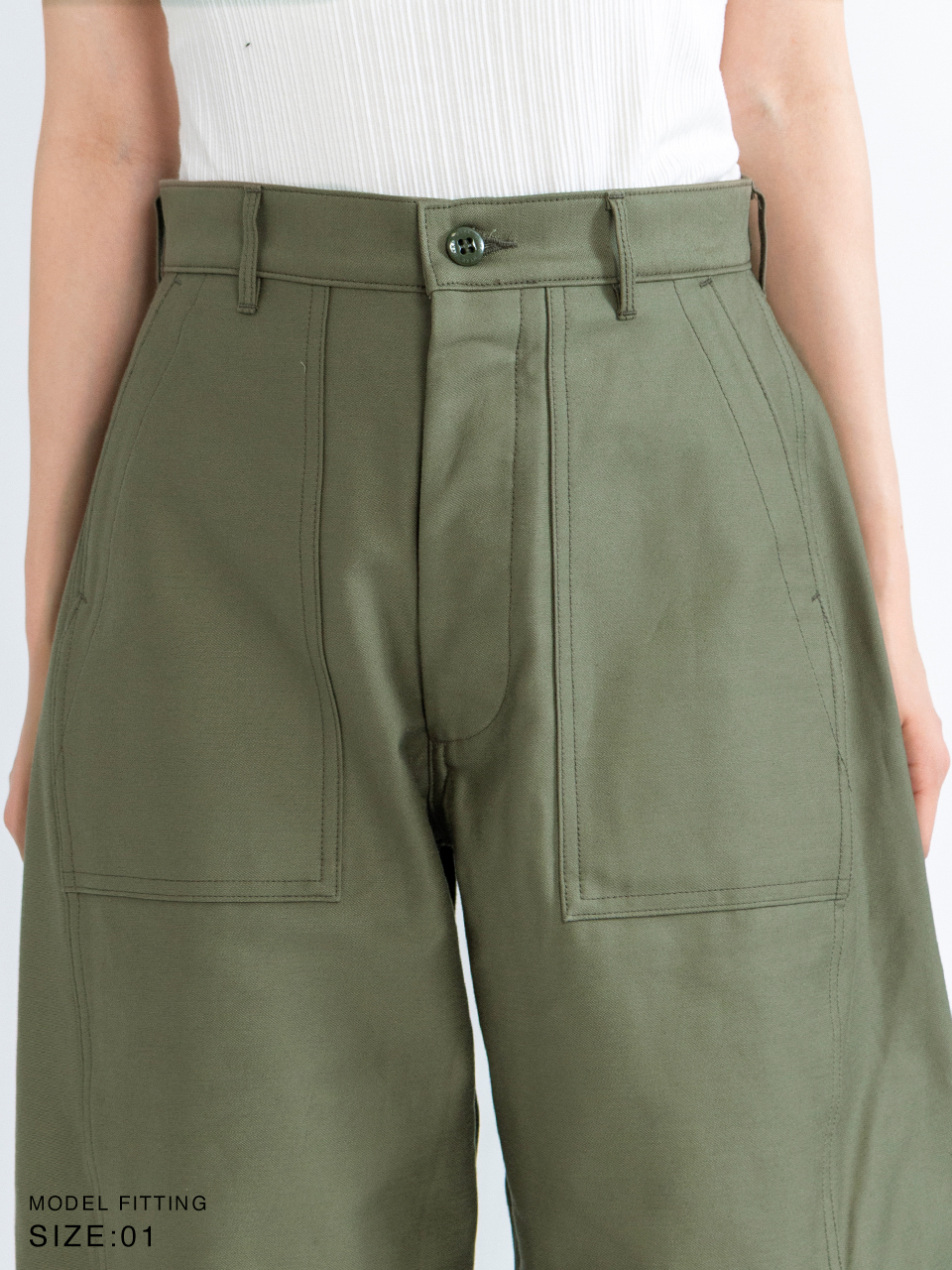 BACK SATIN BARREL-LEG PANTS-バックサテンバレルレッグパンツ