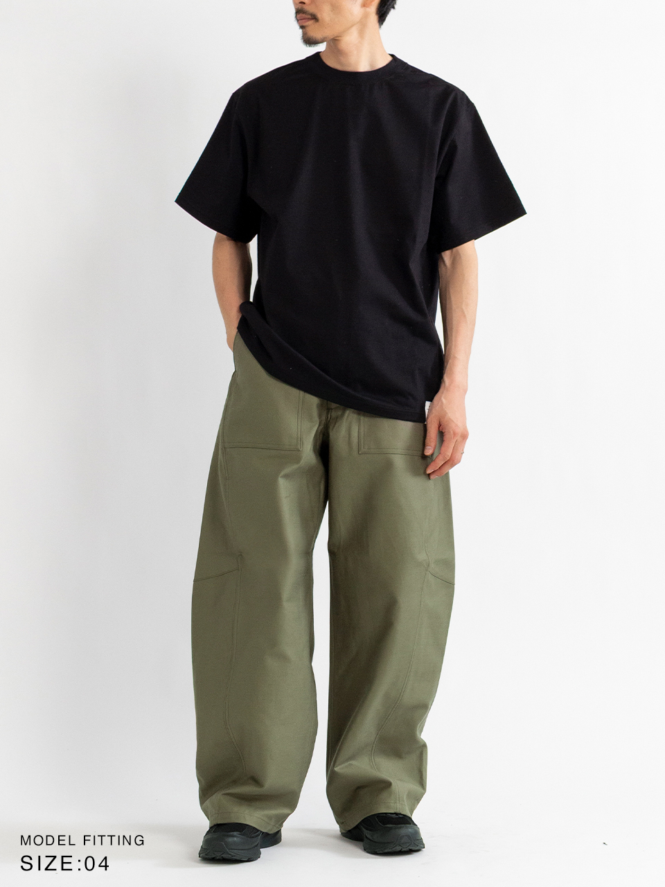 パンツ HYKE BACK SATIN BARREL LEG PANTS 1 BACK SATIN BARREL-LEG PANTS-バックサテンバレルレッグパンツ