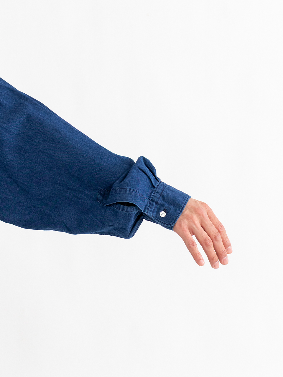 SIDOGRAS Indigo Poplin L/S Oversized Regular Collar Shirt