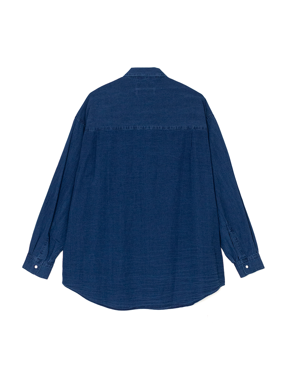 SIDOGRAS Indigo Poplin L/S Oversized Regular Collar Shirt