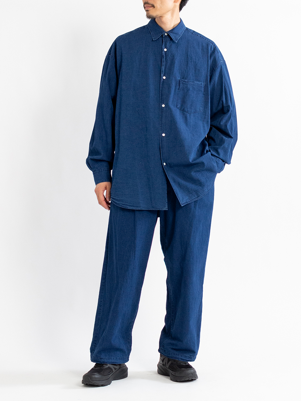 IBERIS ヴィンテージシャツ パープルグレー ポケット ボタン 上品 綺麗① THE NORTH FACE PURPLE LABEL Regular Collar Chambray Field