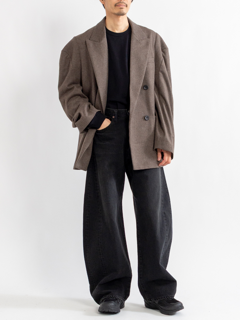 WOOL DOESKIN DEFORMED SHOULDER JACKET-ウールドスキンディムフォーム