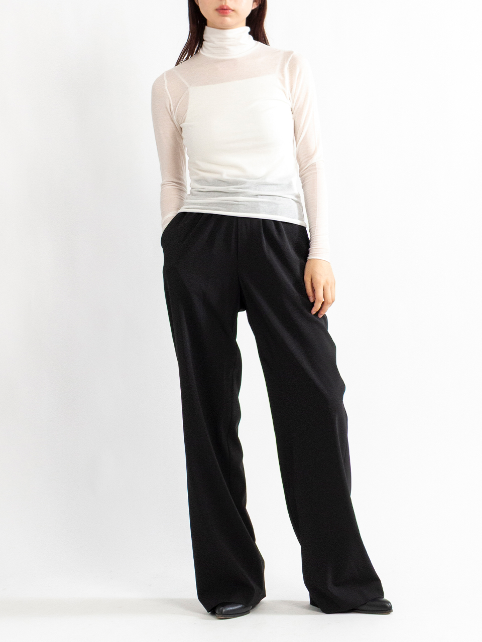 C/S TURTLE NECK TEE コットンシルクタートルネックT HYKE