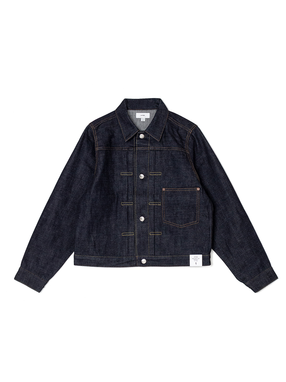 HYKE　Gジャン　DENIM JACKET サイズ1 HYKE＞TYPE1 ユーズドウォッシュ デニムジャケット