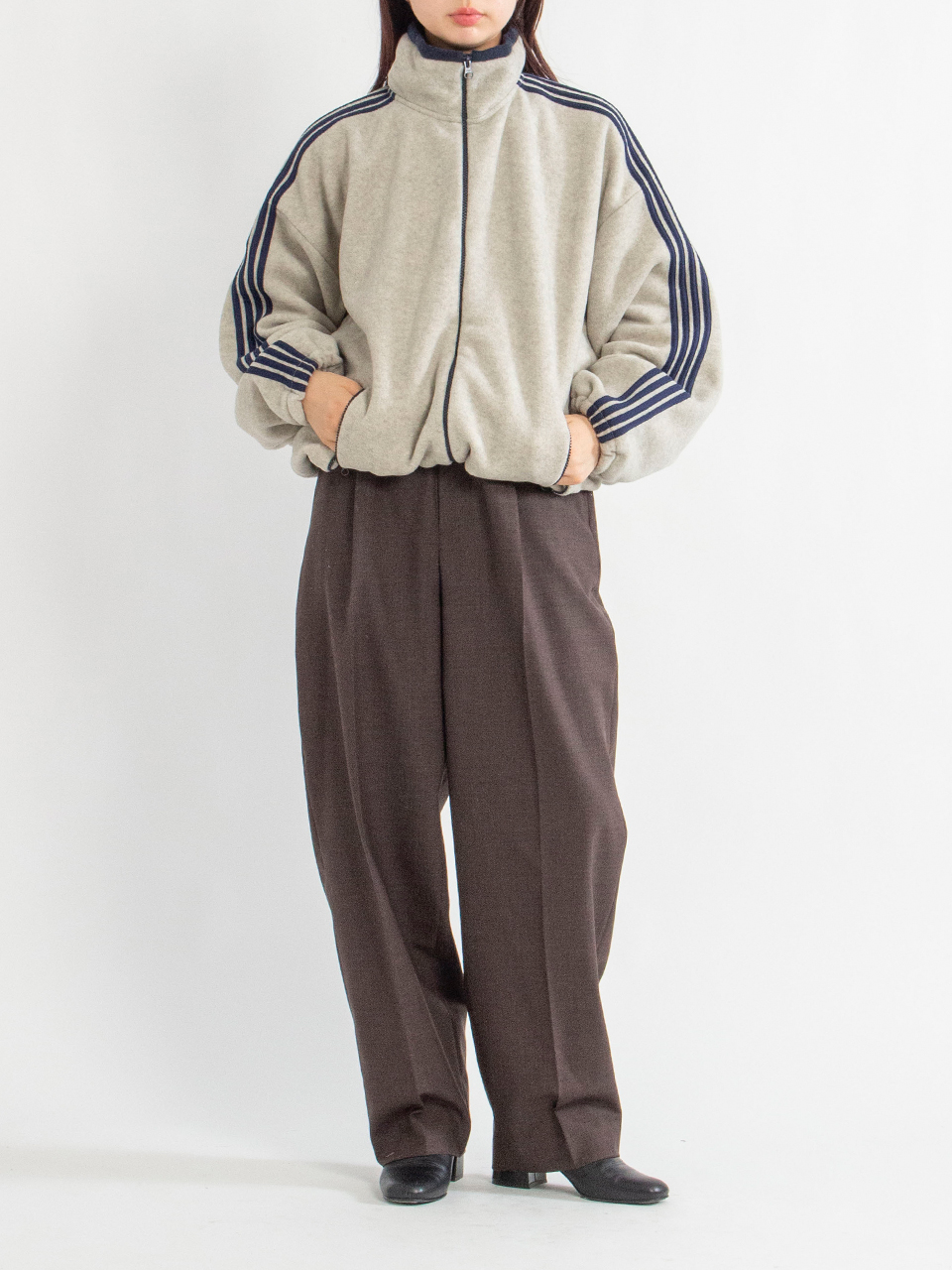 Fleece loose fit track jacket-フリースルーズフィットトラック